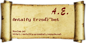 Antalfy Erzsébet névjegykártya